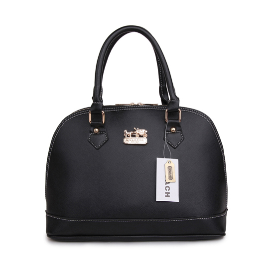 Coach City In Logo Medium Black Satchels BHZ | Women - Click Image to Close